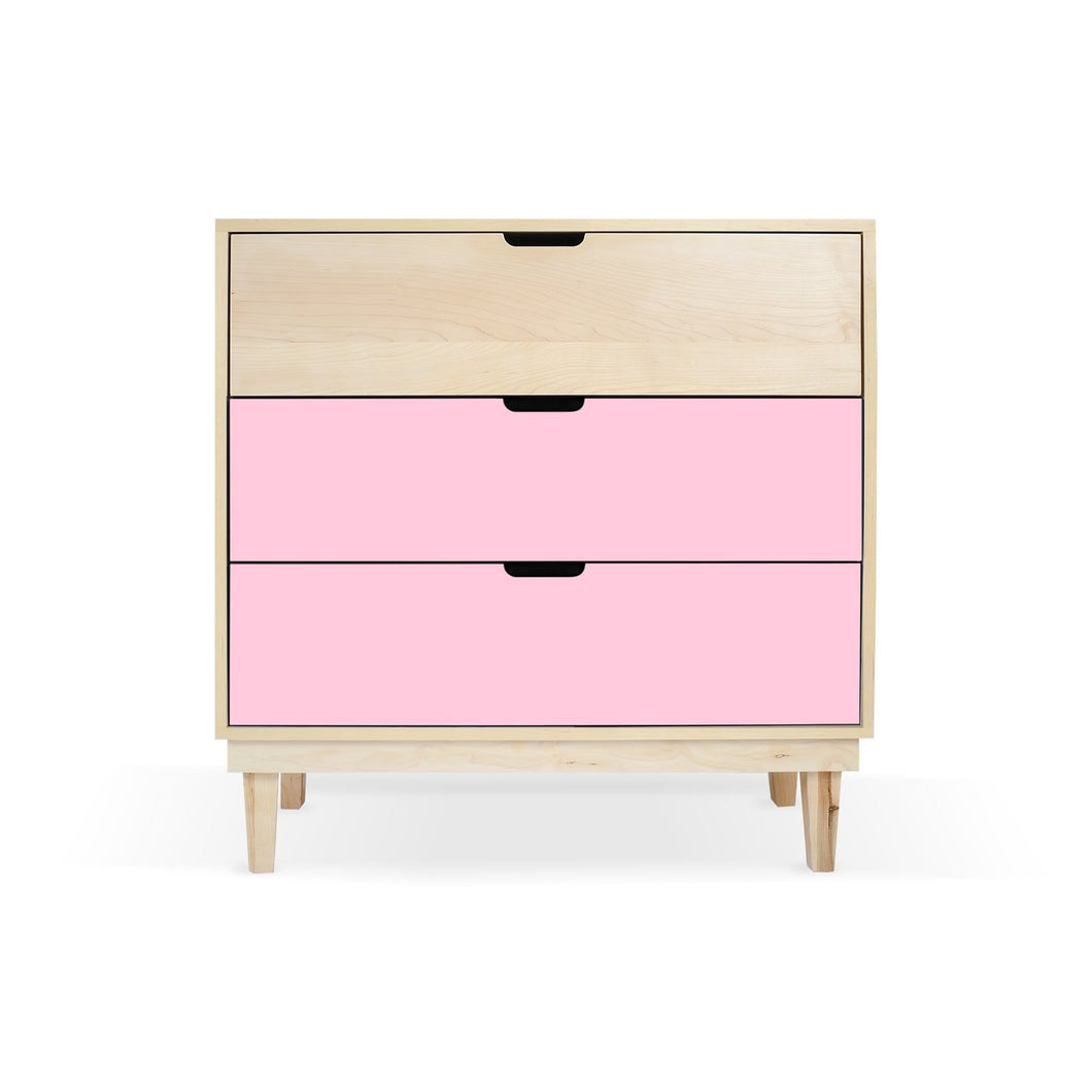 Nico and Yeye Furniture MAPLE / PINK Nico and Yeye Kabano Modern Kids 3-Drawer Dresser