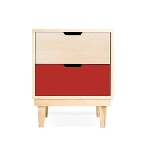Nico and Yeye Furniture MAPLE / RED Nico and Yeye Kabano Modern Kids 2-Drawer Nightstand