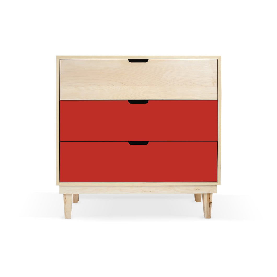 Nico and Yeye Furniture MAPLE / RED Nico and Yeye Kabano Modern Kids 3-Drawer Dresser
