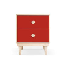 Load image into Gallery viewer, Nico and Yeye Furniture MAPLE / RED Nico and Yeye Lukka Modern Kids 2-Drawer Nightstand
