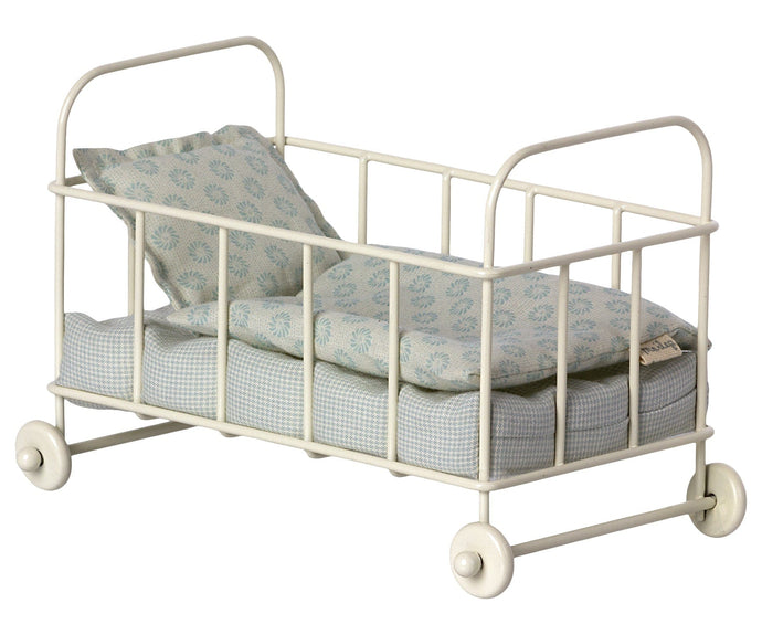 Maileg USA Furniture Micro Cot Bed, Blue
