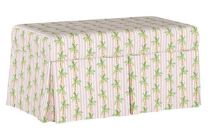 Gray Malin x Cloth & Company Furniture Palm Tree Stripe - Pink Gray Malin and Cloth & Co. Storage Bench