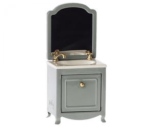 Maileg USA Furniture Sink w/ Mirror, Mouse - Dark Mint