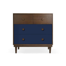 Load image into Gallery viewer, Nico and Yeye Furniture WALNUT / DEEP BLUE Nico and Yeye Lukka Modern Kids 4-Drawer Dresser