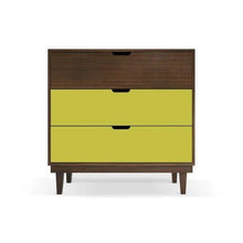 Load image into Gallery viewer, Nico and Yeye Furniture WALNUT / GREEN Nico and Yeye Kabano Modern Kids 3-Drawer Dresser