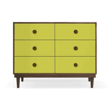 Load image into Gallery viewer, Nico and Yeye Furniture WALNUT / GREEN Nico and Yeye Lukka Modern Kids 6-Drawer Dresser