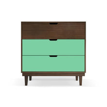 Load image into Gallery viewer, Nico and Yeye Furniture WALNUT / MINT Nico and Yeye Kabano Modern Kids 3-Drawer Dresser