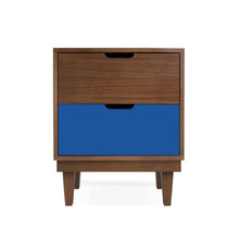 Load image into Gallery viewer, Nico and Yeye Furniture WALNUT / PACIFIC BLUE Nico and Yeye Kabano Modern Kids 2-Drawer Nightstand