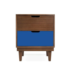 Nico and Yeye Furniture WALNUT / PACIFIC BLUE Nico and Yeye Kabano Modern Kids 2-Drawer Nightstand