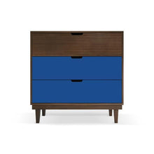 Load image into Gallery viewer, Nico and Yeye Furniture WALNUT / PACIFIC BLUE Nico and Yeye Kabano Modern Kids 3-Drawer Dresser