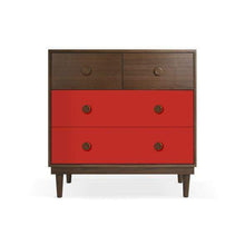 Load image into Gallery viewer, Nico and Yeye Furniture WALNUT / RED Nico and Yeye Lukka Modern Kids 4-Drawer Dresser