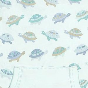 Feather Baby Kangaroo Romper - Turtles on Aqua  100% Pima Cotton by Feather Baby