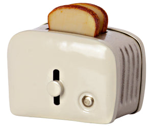 Maileg USA kitchen Miniature Toaster & Bread, Off-white