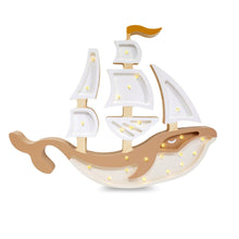 Load image into Gallery viewer, Little Lights US lamp Pirate Brown Little Lights Whale Ship Lamp