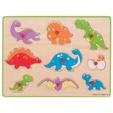 Load image into Gallery viewer, Bigjigs Toys Lift Out Puzzle (Dinosaurs)