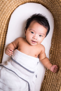 Malabar Baby Malabar 3 Pc Newborn Essential Set - Hooded Towel, Swaddle + Toy Rattle