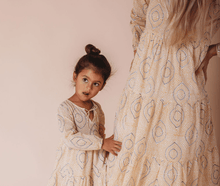 Load image into Gallery viewer, Malabar Baby Malabar Block Printed Girl&#39;s Kaftan Dress - Oia