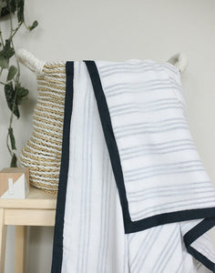 Malabar Baby Malabar Cairo Blue Striped Cotton Dohar Blanket