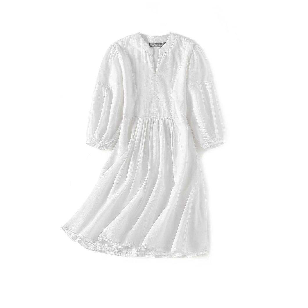 Malabar Baby Malabar Girl's Cotton Kaftan Dress - White