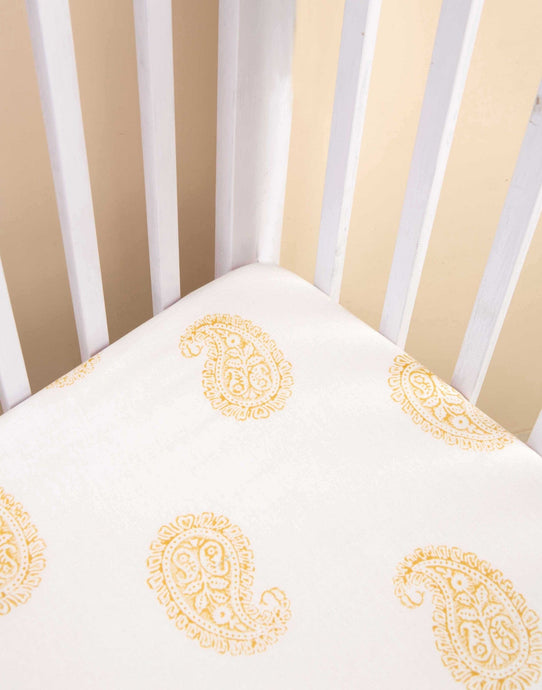 Malabar Baby Malabar Mustard Paisley Fitted Crib Sheet