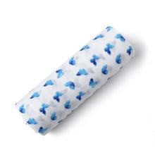 Load image into Gallery viewer, Malabar Baby Malabar Organic Swaddle - Blue Butterfly
