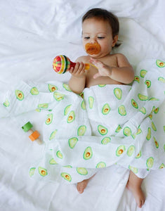 Malabar Baby Malabar Organic Swaddle Set - Avocado Green Stripe