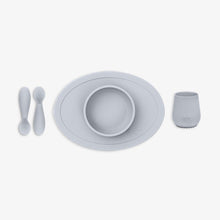 Load image into Gallery viewer, ezpz Meal Time Pewter First Foods Set by ezpz
