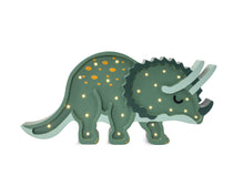 Load image into Gallery viewer, Little Lights US Military Green Little Lights Triceratops Dinosaur Lamp