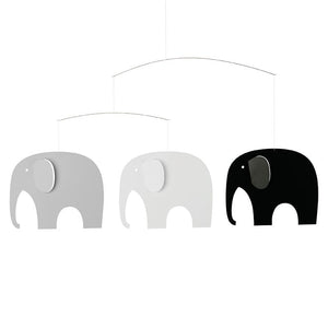Flensted Mobiles Mobiles Flensted Elephant Party Black and Grayscale Mobile