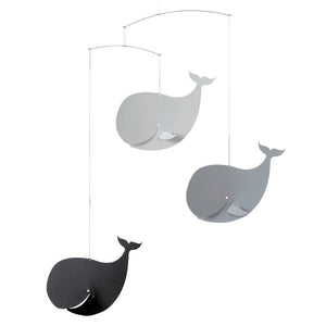 Flensted Mobiles Mobiles Flensted Happy Whales, Greyscale Mobile