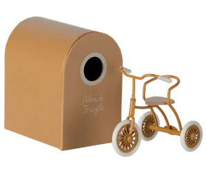 Maileg USA Mouse Abri a tricycle, Mouse - Ocher