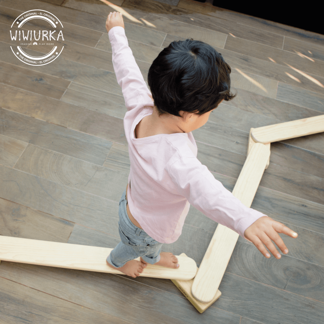 Wiwiurka Toys Natural WOODEN BALANCE BEAM FOR KIDS by Wiwiurka Toys