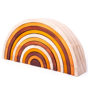 Bigjigs Toys Natural Wooden Stacking Rainbow - Large