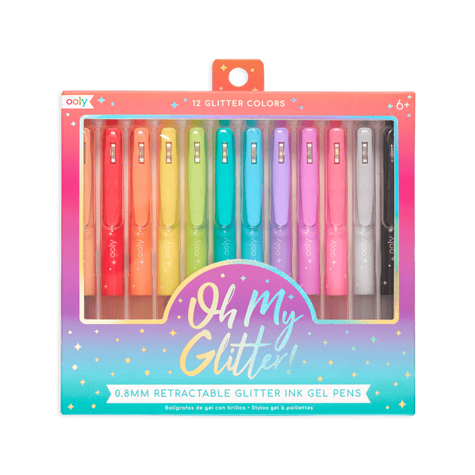 OOLY Oh My Glitter! Retractable Gel Pens - Set of 12 by OOLY