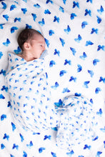 Load image into Gallery viewer, Malabar Baby Organic Swaddle - Blue Butterfly