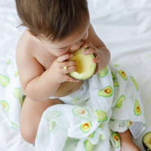 Malabar Baby Organic Swaddle Set - Avocado Green Stripe