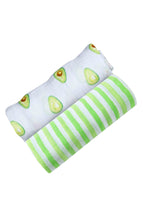 Load image into Gallery viewer, Malabar Baby Organic Swaddle Set - Avocado Green Stripe