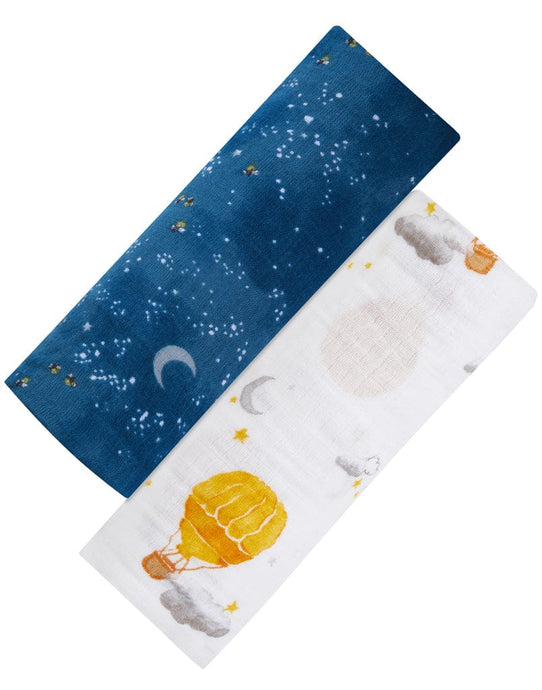 Malabar Baby Organic Swaddle Set - Fly Me To The Moon