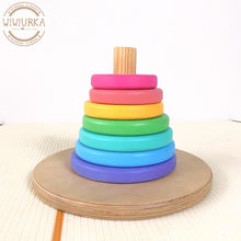 Load image into Gallery viewer, Wiwiurka Toys Pastel MONTESSORI RING TOWER SET by Wiwiurka Toys