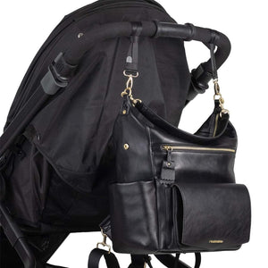 TWELVElittle Peek-a-Boo Convertible Hobo Backpack in Black