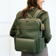 Load image into Gallery viewer, TWELVElittle Peek-a-Boo Diaper Bag Backpack in Olive