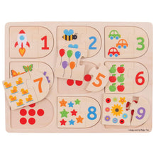 Load image into Gallery viewer, Bigjigs Toys Picture and Number Matching Puzzle