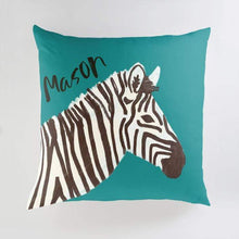 Load image into Gallery viewer, Minted Pillows Bluebird / CLASSIC COTTON CANVAS Minted Vibrant Zebra Large Floor Pillow