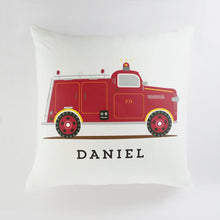 Load image into Gallery viewer, Minted Pillows Fire Engine / CLASSIC COTTON CANVAS Minted Red Fire Engine #1 Large Floor Pillow