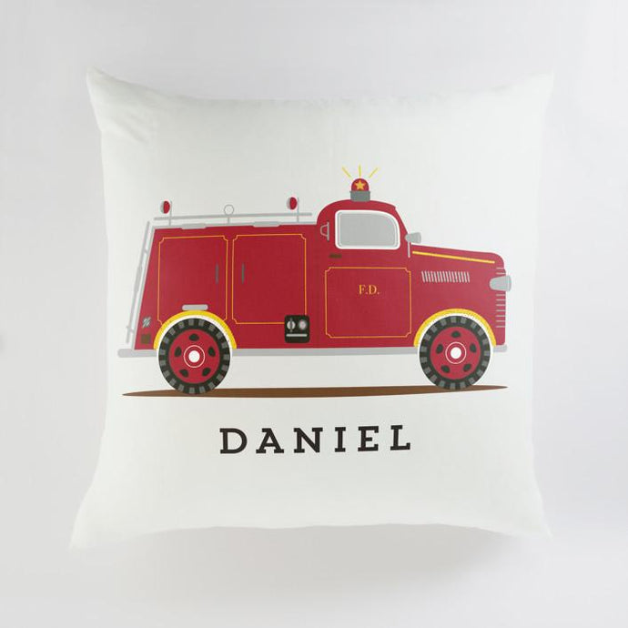 Minted Pillows Fire Engine / CLASSIC COTTON CANVAS Minted Red Fire Engine #1 Large Floor Pillow