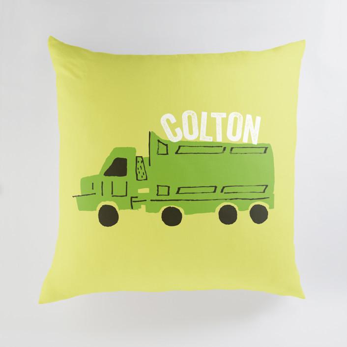 Minted Pillows Key Lime / CLASSIC COTTON CANVAS Minted Things that Go Large Floor Pillow