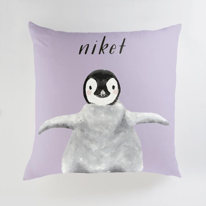 Minted Pillows Lavender / CLASSIC COTTON CANVAS Minted Baby Animal Penguin