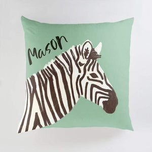 Minted Pillows Mint / CLASSIC COTTON CANVAS Minted Vibrant Zebra Large Floor Pillow