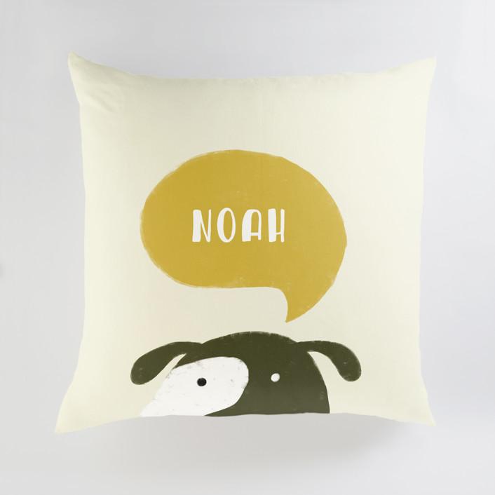 Minted Pillows Mustard / CLASSIC COTTON CANVAS Minted Woof Large Floor Pillow