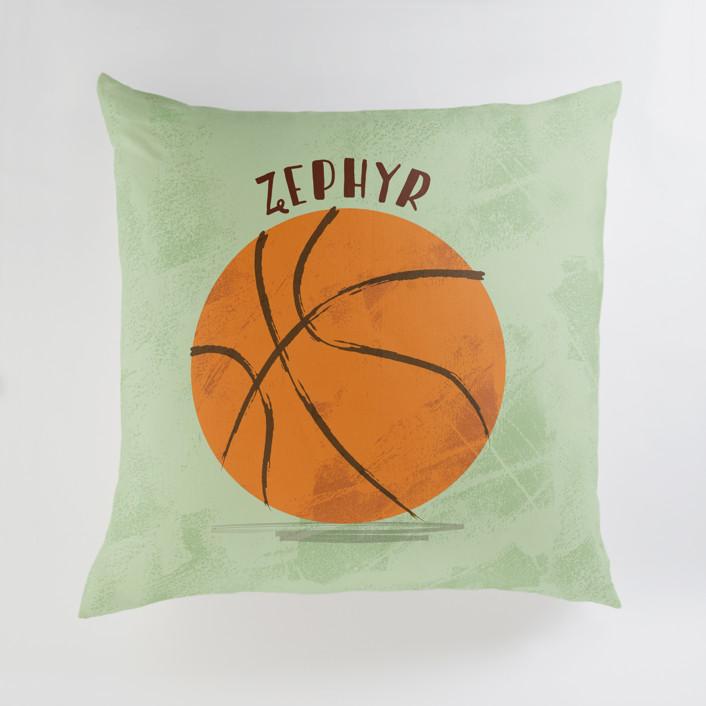Minted Pillows Outdoor Play / CLASSIC COTTON CANVAS Minted Let Us Play Basketball Large Floor Pillow